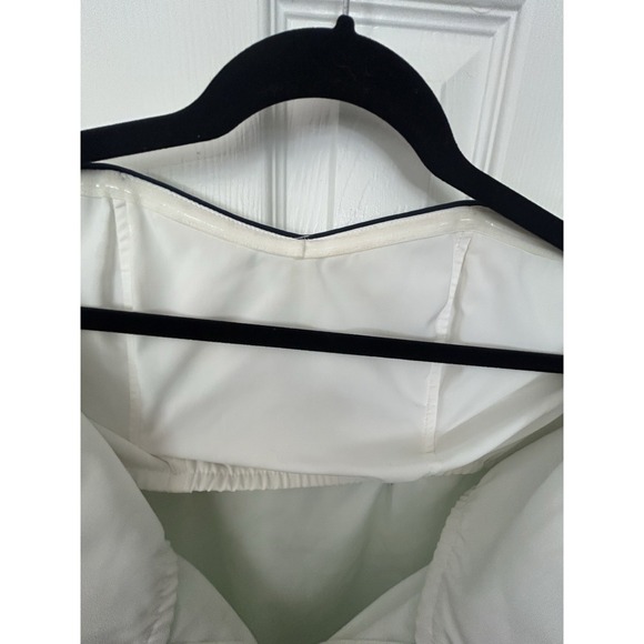 Sail to Sable STS Strapless Empire Silk Dress Green White Paisley Flowy Prom - Picture 7 of 14